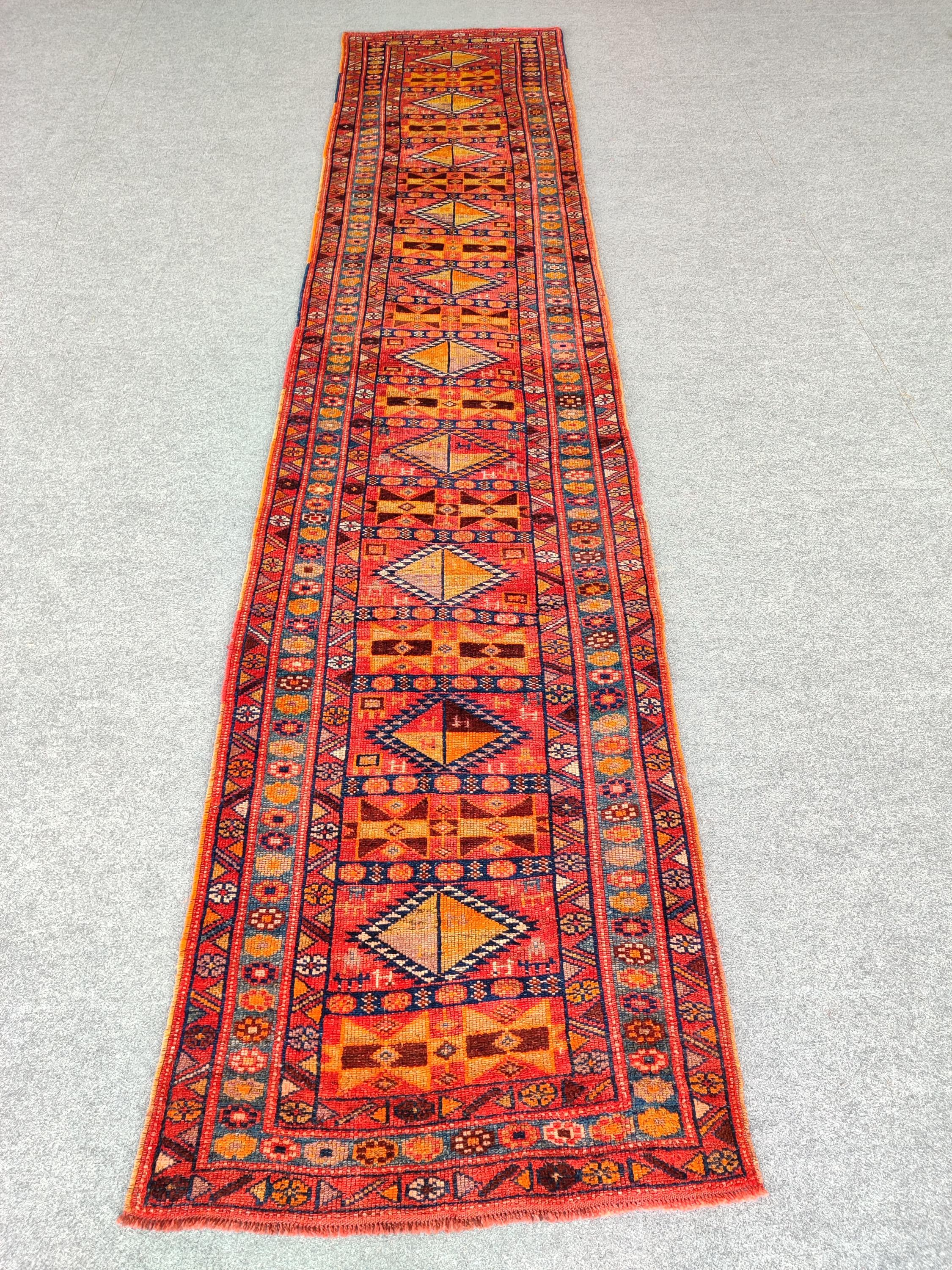 3 x 15フィート、赤いトルコ製ランナー 3x15、エクストラロング