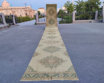23 Sehr langer türkischer Teppichläufer, Läufer für Treppen, Läufer für Flur, rustikaler Läufer, Wollteppich, Läufer 23 24