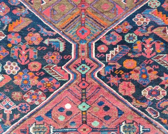 8x10 Antique area rug, Shiraz rug, Persian rug 8x10 area, Bedroom rug 8x10, Heriz area rug 8x10, Vibrant Turkish rug 8x10, Vintage rug 8x10