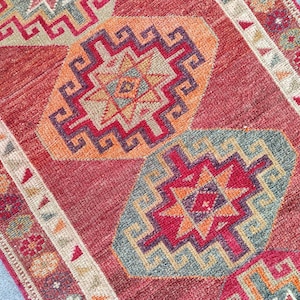 Persian runner 3x12, Heriz runner rug 3x12, Red Turkish runner 3x12, Dark vintage runner 3x12, Oushak runner 3x12, Antique runner rug 3x12
