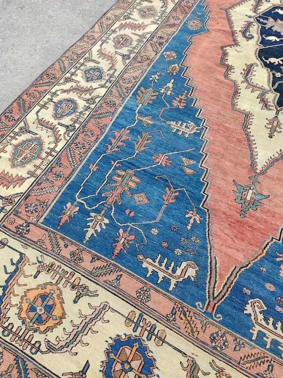 RARE 10x18 Serapi Rug Oversize, Antique Oriental Rug 10x17, Heriz