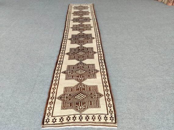 ランナーラグ　ヴィンテージラグ　トルコラグ 60×160 ランナーラグ ウール分厚目 アーモンド柄 トルコヴィンテージ