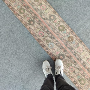 1.6x11.3 ft, Turkish runner 2x11, Vintage runner 2x11 rug, Narrow runner rug, Skinny runner rug, Oushak rug 2x11, Patchwork rug custom size