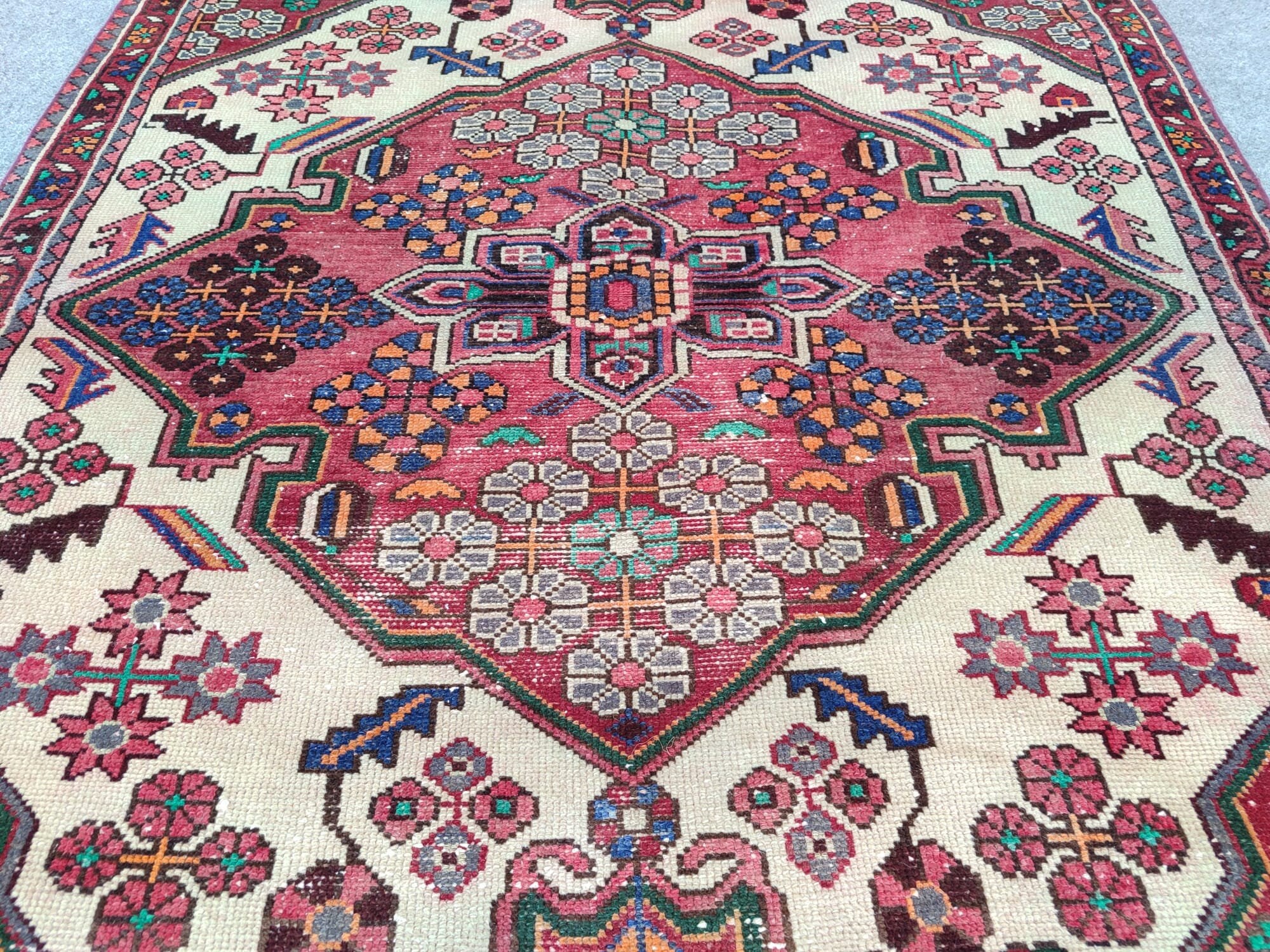 Persian Rug 3x5 Heriz Rug 3x5 Turkish Rug 3x5 Antique Etsy