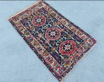 Kazak rug antique 3x4, Vintage rug 3x4, Bedroom rug, Prayer rug, Geometric rug, Caucasian rug, Dark deep vibrant red rug, Rare rug fabulous