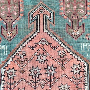 Rare Turquoise 4x8 Antique rug, Kazak rug super condition, Caucasian rug, Azerbaijan rug, Persian 4x8 heriz rug, Malayer rug, Tribal rug
