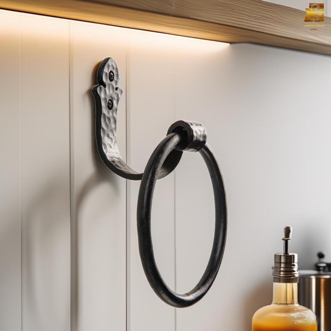 Hand Forged Iron Towel Ring, Blacksmith Made Farmhouse Decor - Etsy