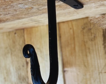 Wrought Iron Coffee Mug Hooks: Rustic Under Shelf Cup Hangers