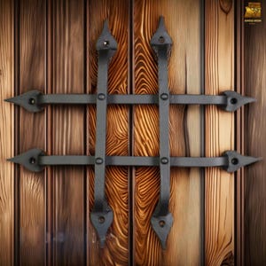 Hand Forged Rustic Wrought Iron Speakeasy Grille | 12" Square Door Grill for Cabin Entrance | Blacksmith Metal Grid Décor