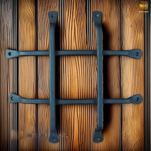 Handcrafted Wrought Iron Gate with Speakeasy Grille - Rustic Charm door grill accessories, Geometric Square Pattern, Security Door