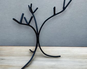 Wrought Iron Jewelry Tree Stand: Vintage Necklace Organizer