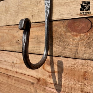Rustic Iron Wall Hook - Black Metal Towel Hook, Coat Hook, Handmade J Hook, Robe hooks, Modern  Farmhouse Style