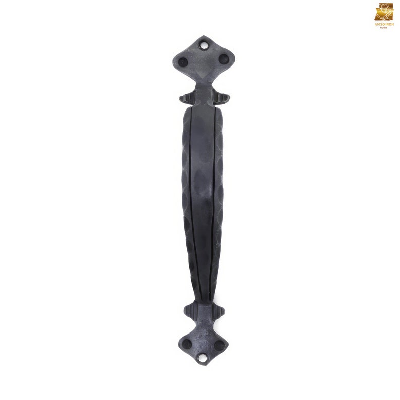 Hand-forged Iron Barn Door Handle Leaf Shape Gate Pull Rustic Metal ...