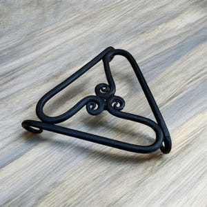 Hand Forged Iron Teapot Trivet: Rustic Scrollwork Hot Plate