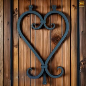Hand Forged Rustic Wrought Iron gate Door Grill accessories| Speakeasy Grille | Heart Shaped Speakeasy Décor