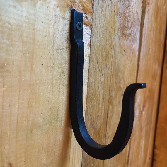 Rustic Wrought Iron Coat Hooks, Decorative Mid Century Wall Hook