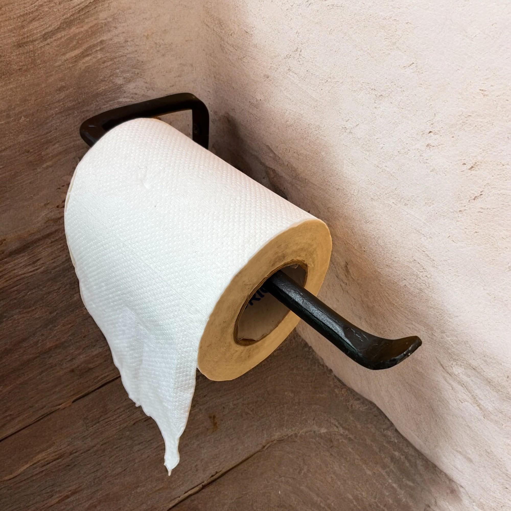 DII Portarotolo Carta Igienica In Metallo Con Ripiano, Stile Rustico, 16x13,5x24,8 Cm, Hardware Incluso - 2