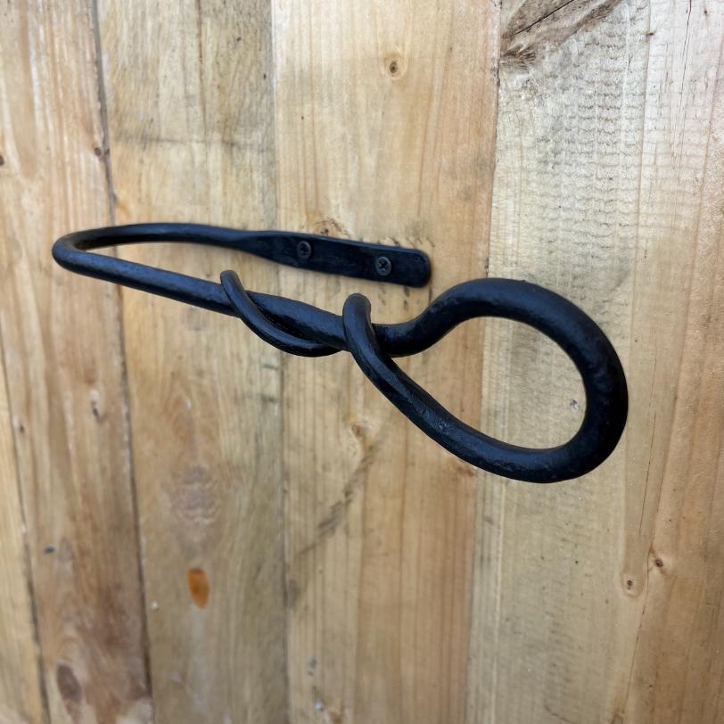 Hand Forged Wrought Iron Curtain Tie Backs, Scroll Design Window Hooks, Farmhouse Decor