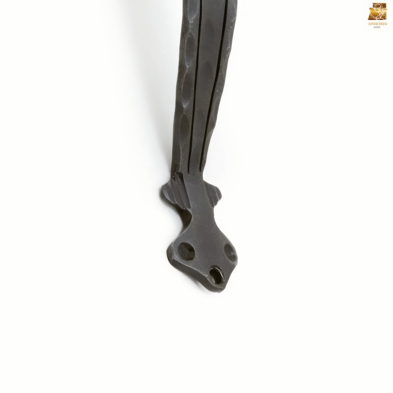 Hand-forged Iron Barn Door Handle Leaf Shape Gate Pull Rustic Metal ...