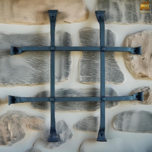 Wrought Iron Gate Speakeasy Grille, Rustic door grill accessories, Geometric Square Pattern | Artisan Craftsmanship