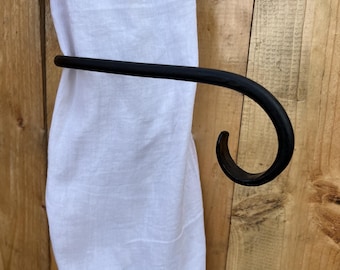 Handmade Wrought Iron Curtain Tiebacks: Rustic Scroll Design, Farmhouse Decor