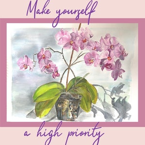Watercolour orchid printable