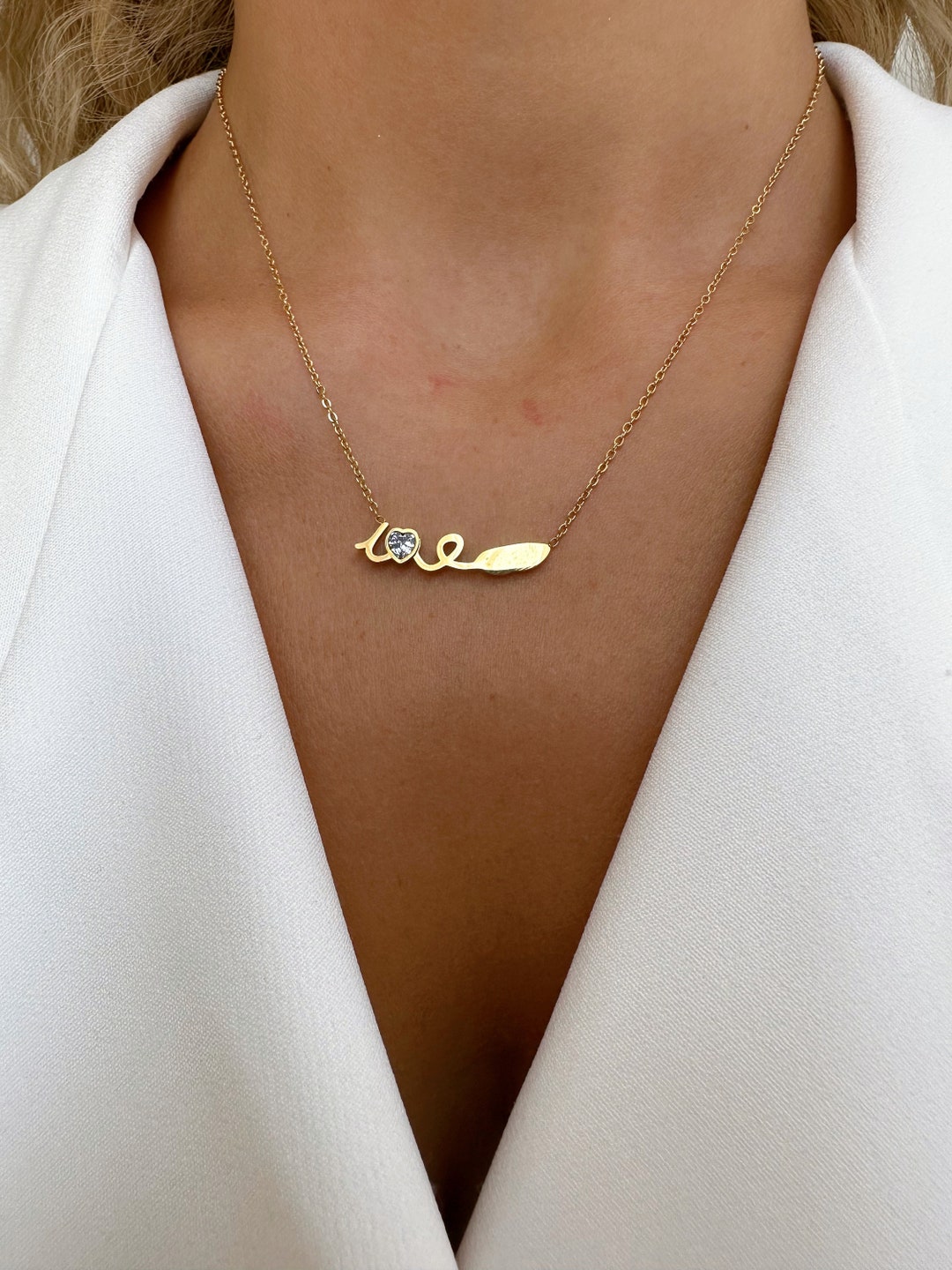 Medium Love Script Rope Necklace main image 1