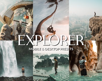 Summer Travel Lightroom Presets, Mobile & Desktop, Explorer Collection (DNG, XMP)