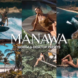 12 Summer Tropical Lightroom Mobile & Desktop Presets, Ocean Preset, Hawaii Preset, Beach Preset, Summer Preset, Travel Preset, Jungle
