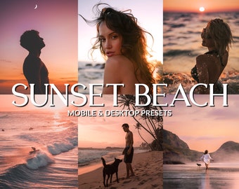 Sunset Beach Lightroom Presets, Mobile & Desktop, Tropical Summer