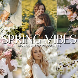 12 春の花の Lightroom モバイル & デスクトップ プリセット、花のプリセット、花、庭のプリセット、自然のプリセット、桜のプリセット、鮮やかなプリセット