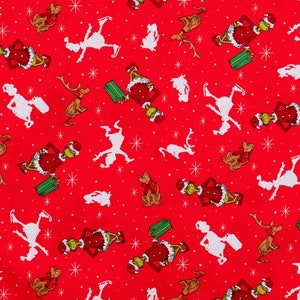 Cotton Skating Grinch and Max Dog/Pet Bandana