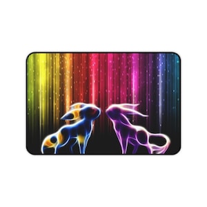 Umbreon and Espeon Rainbow Desk Mat - Playmat - Mousepad