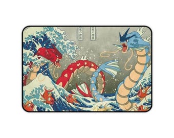 Gyrados and Shiny Gyrados Desk Mat - Playmat - Mousepad