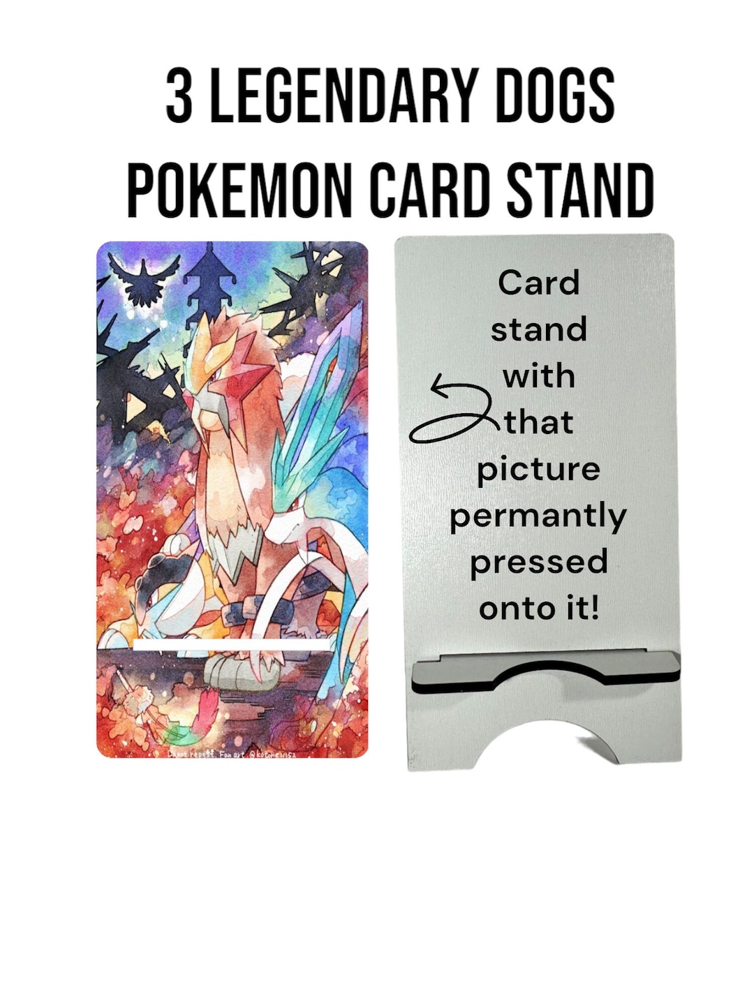 legendary dog pokemon cards Entei, Raikou & Suicune (Legendary Dogs) Card Lot - 21 3 Legendary Dogs Card/phone Stand