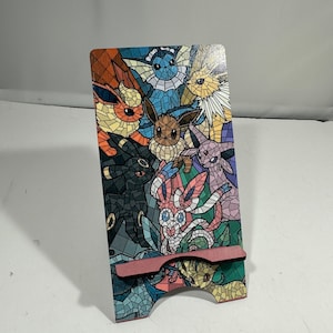 Eeveelution Stained Glass Card/Phone Stand - Display Eeveelution Stained Glass Stand
