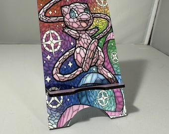 Mew stained glass Card/Phone Stand - Display mew Stand
