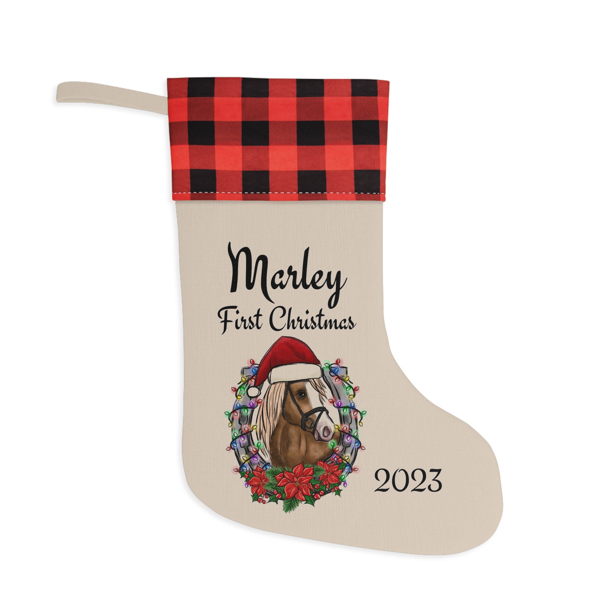 Personalized Christmas Draft Horse Christmas Stocking, Extra Large