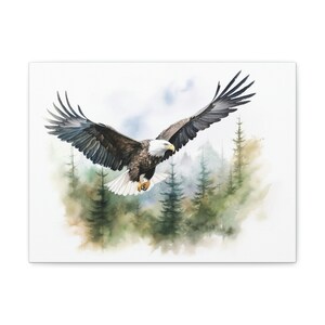 Bald Eagle, Bald Eagle Soaring, outdoors, Gift, home decor, wall decor, wedding gift, dad gift, mom gift, Gift for her, Canvas Gallery Wraps