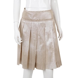 Prada Metallic Midi Skirt in Gold