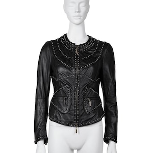 Just Cavalli Leather Studded Jacket