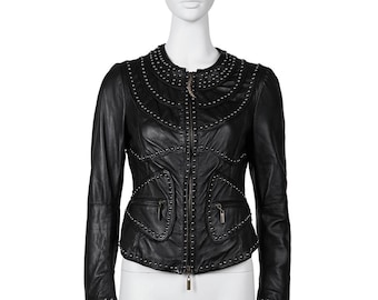 Veste en cuir cloutée Just Cavalli