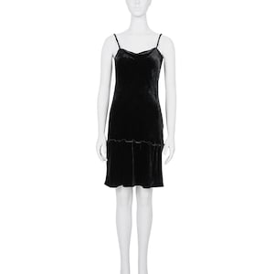 Miu Miu Black Velour Slip Dress
