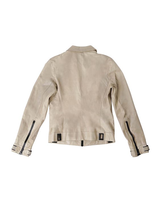 Miu Miu S/S2000 Leather Zip Jacket in Beige - Etsy