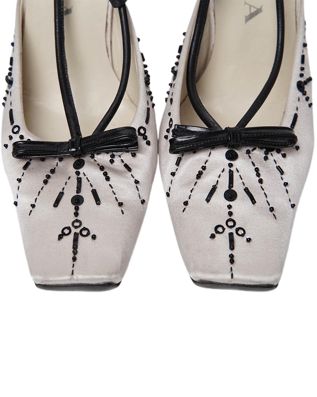 Prada S/S2000 Embellished Satin Heels - Etsy