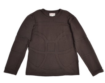 Top de manga larga con parche doble en marrón de Jean Paul Gaultier