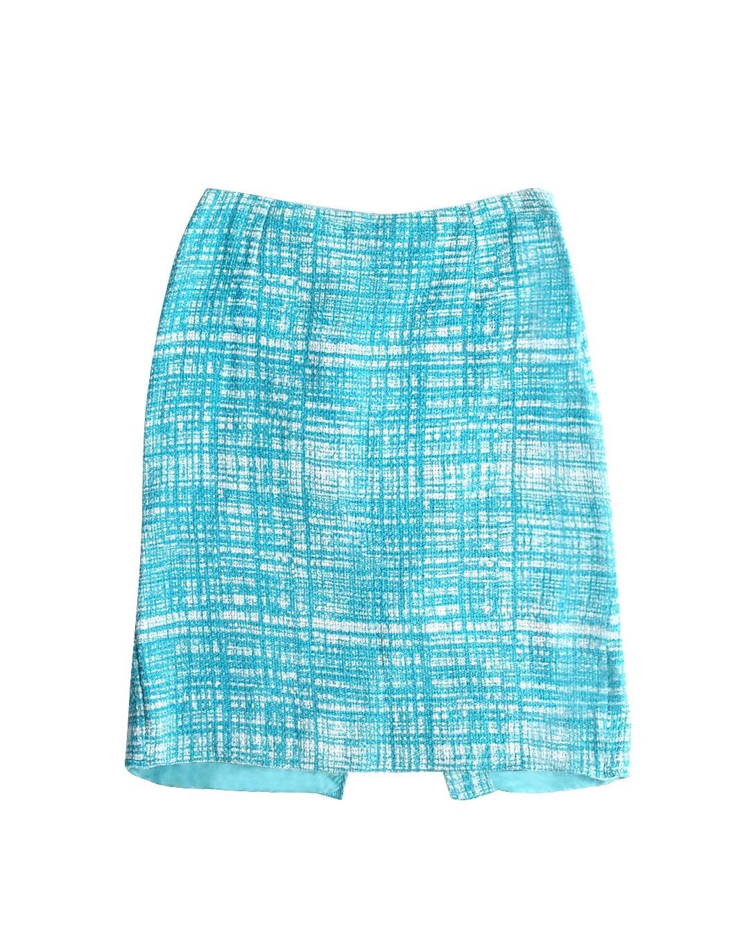 Prada S/S1996 Blue Tweed Skirt - Etsy