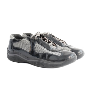 Prada American Cup Sneakers in Dark Green  Patent Leather