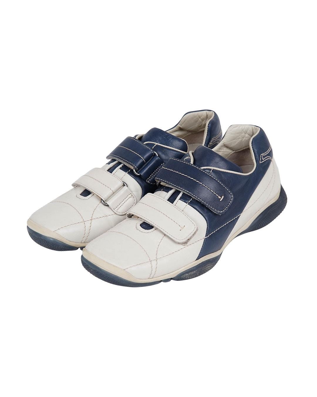 Prada Sport 2001 Leather Sneakers in Navy/beige - Etsy