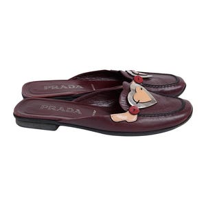 Prada S/S2000 Burgundy Heart Slipper